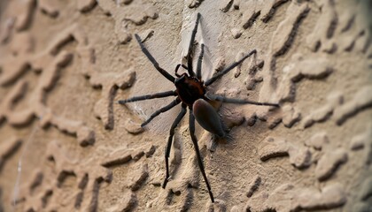 Wall spider brown wall, Ai generated 