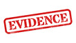 Evidence red rubber stamp isolated on transparent background with distressed texture effect