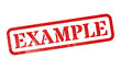 Example red rubber stamp isolated on transparent background with distressed texture effect