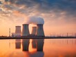 © SEUNGJIN - The impressive silhouette of the reactor towers above, its structure blending into the surrounding industrial landscape of the harbor. created generative AI