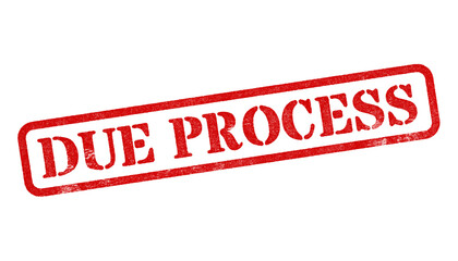 Canvas Print - Due Process red rubber stamp isolated on transparent background with distressed texture effect