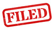 © HTGanzo - Filed red rubber stamp isolated on transparent background with distressed texture effect