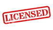 © HTGanzo - Licensed red rubber stamp isolated on transparent background with distressed texture effect