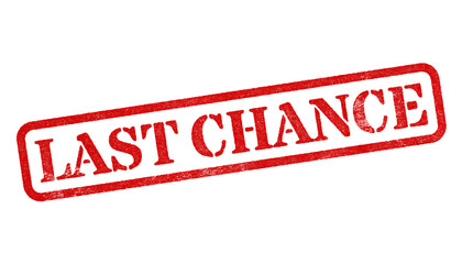 Canvas Print - last chance red rubber stamp isolated on transparent background with distressed texture effect