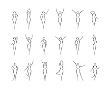 Female Body Hand Drawn Female Body Set Woman Body Side Stock Vector by  jakel 387142846