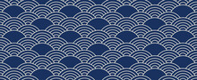 Japanese Wave Seamless Pattern Collection, Abstract Background, Decorative Wallpaper. Vector 10 Eps.