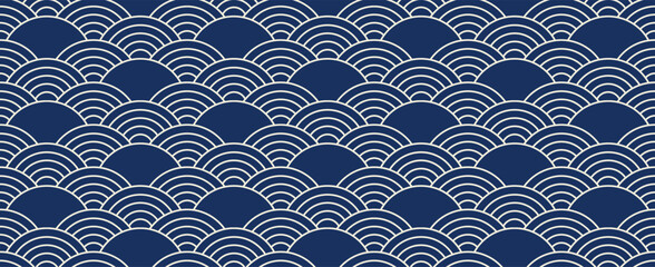 Japanese wave seamless pattern collection, Abstract background, Decorative wallpaper. Vector 10 eps.