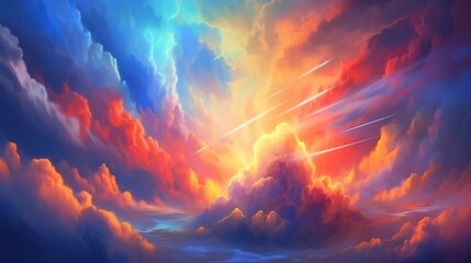 Wall Mural - stary night cosmos. universe science astronomy. colorful space galaxy cloud nebula. generative ai fo