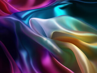 Poster - abstract background with colored silk