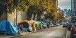 A city council member looks at the alarming rise in homelessness statistics, a testament to the mounting housing crisis in the area, concept of Urban poverty, created with Generative AI technology