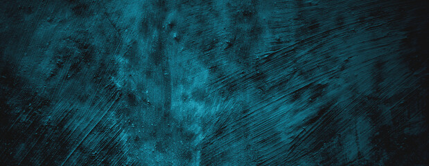 Wall Mural - Blue wall Scary texture for background. Dark blue cracked cement poster.