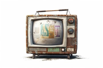 Wall Mural - tv mockup isolated on white background. Generated by AI.