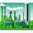 © AHMED - Green Industry Eco Power Factory Good environment ozone air low carbon footprint wide for banner.