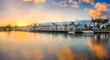 Tropical landscape panorama at sunrise, in Key West, Florida.