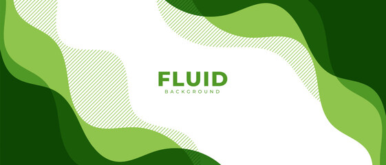 Abstract green banner background. fluid shapes and line composition with trendy gradients. Vector illustration