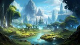 Fototapeta Kosmos - Fantasy Landscape Game Art
