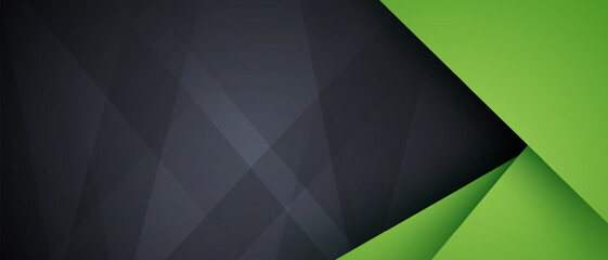 modern green and black banner background. vector illustration