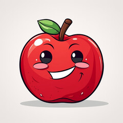 Canvas Print - illustration of a smiling apple character