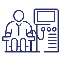 Poster - dialysis line icon with machine and patient