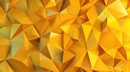 Canvas Print - Large triangle polygonal shapes geometric Abstract 3d yellow background