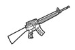 © johnsmith_aps - Vector illustration of an icon on a military theme in a linear style. Automatic m-16.