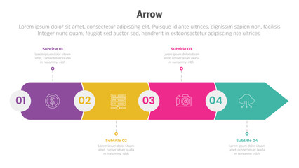 arrow or arrows stage infographics template diagram with rectangle horizontal shape right direction 