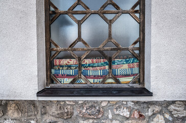 Sticker - Praying rugs in Gazi Husrev-beg Mosque in Bascarsija, historic part of Sarajevo city, Bosnia and Herzegovina