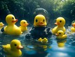 Realistic smiling rubber duck - artificial intelligence