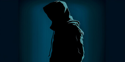 silhouette of a hacker in a hoodie Conveys the idea of stealth. anonymity. and mischief Ideal for use in presentations or visual representations of cybersecurity topics