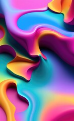 Wall Mural - Vivid multi colored gradient background, banner design with 3d effect.