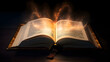 Holy Bible with light emitting from it,