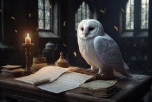 Owl Letter Castle. Generate Ai