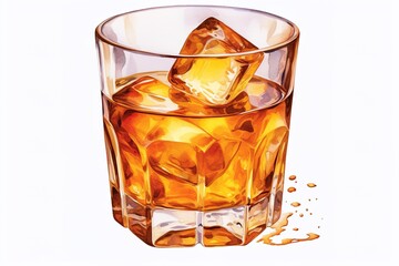 Canvas Print - cocktail in glass isolated on white background. Generated by AI.