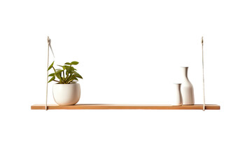 Wall Mural - hanging shelf isolated on a transparent background, generative ai