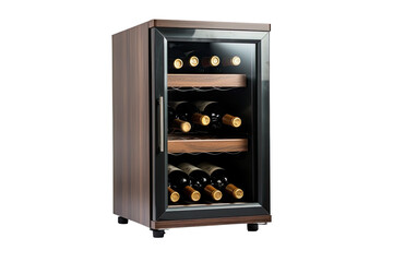 Wall Mural - wine cooler cabinet isolated on a transparent background, generative ai