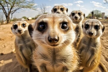 Curious Funny Meerkats