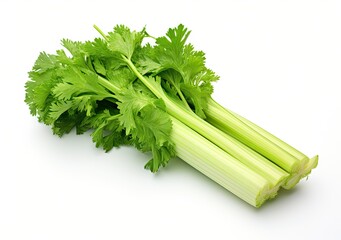 Wall Mural - Fresh celery isolated on white background. created with Generative AI technology