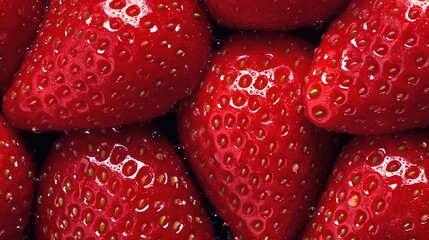 closeup of the texture of a fresh strawberry