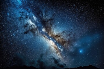 Wall Mural - brilliant supernova exploding in the night sky. Generative AI