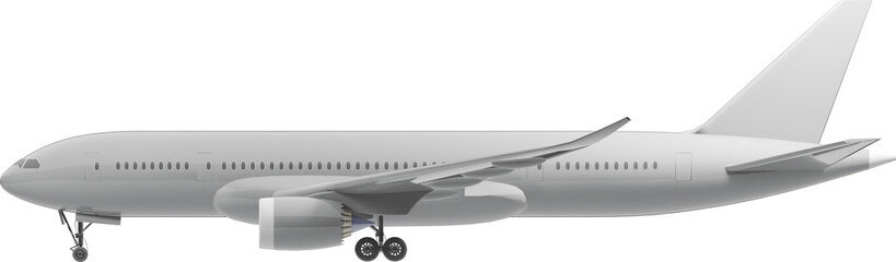 Wall Mural - Side view of commercial airplane