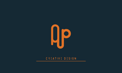 Sticker - Alphabet letters Modern Creative logo QP , PQ