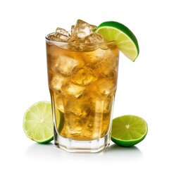 Ginger ale on a white background