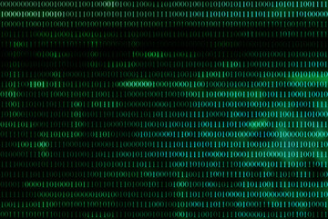 Abstract binary background. Artificial intelligence and big data concept. 3D render illustration.