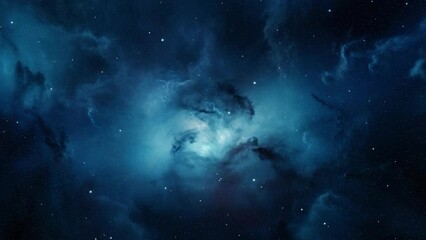 blue nebula in space. amazing space and galaxies.