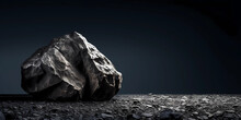 Coal Black Texture Dark Background, Geology Theme, AI Generated