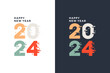 © Royin - happy new year 2024 illustration, 2024 design in retro colors