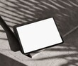 © Pickypicks - Realistic tablet screen White blank mockup with sun light and shadow