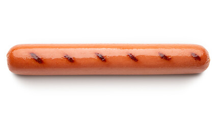 Hot Dog wiener or frankfurter. Classic pork or beef sausage, wiener or frankfurter for Hot Dogs. Traditional American US or USA fast food. Grilled Hot Dog on July 4th Independence Day United States