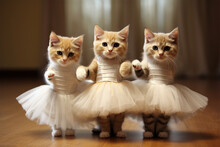 Generative AI.
Three Cute Cats Dancing Ballet