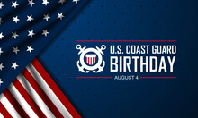 U.S. Coast Guard Birthday August 4 Background Vector Illustration

